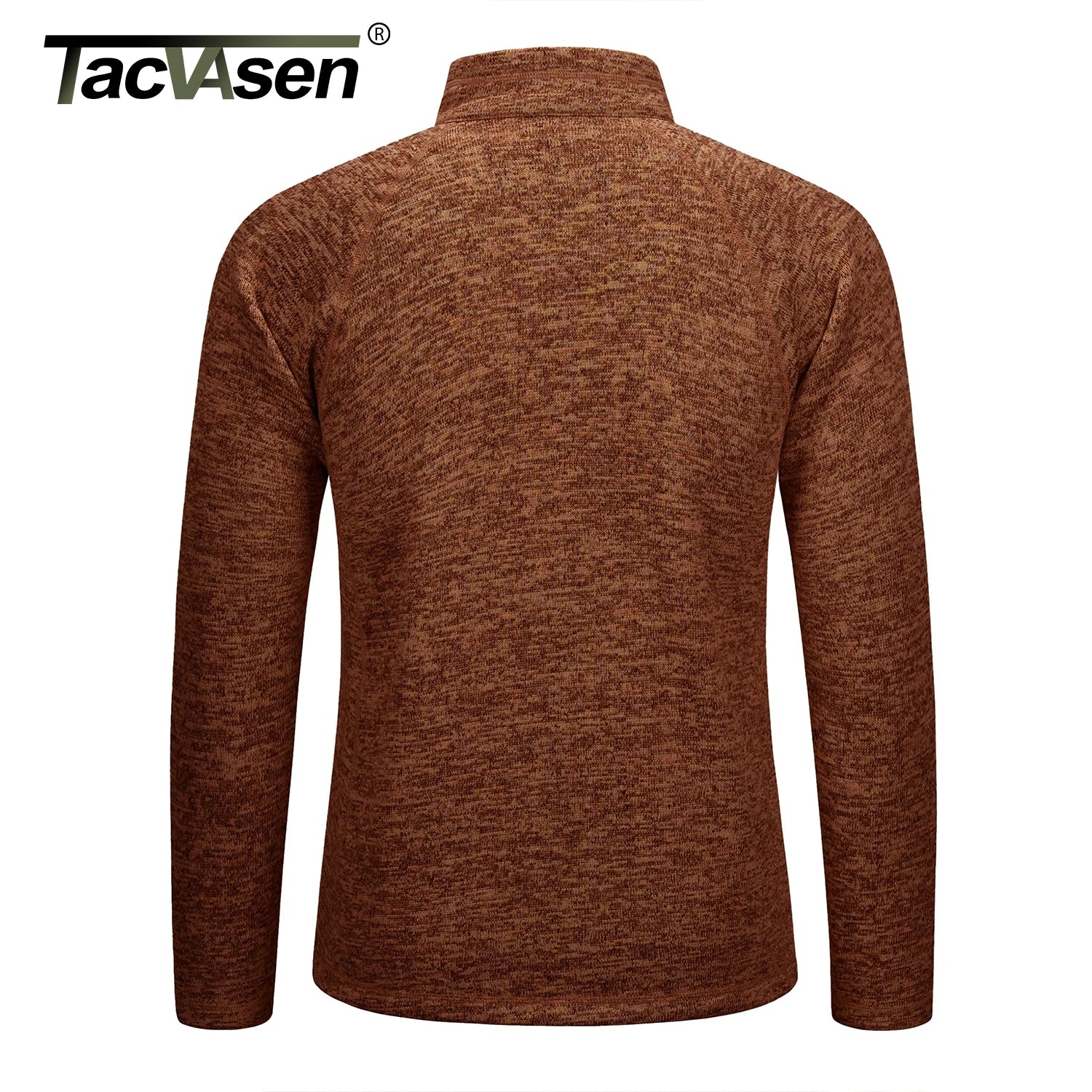 TACVASEN Jersey con cremallera de un cuarto para hombre, suéter térmico de lana de manga larga, sudadera de golf informal ligera con bolsillo con cremallera