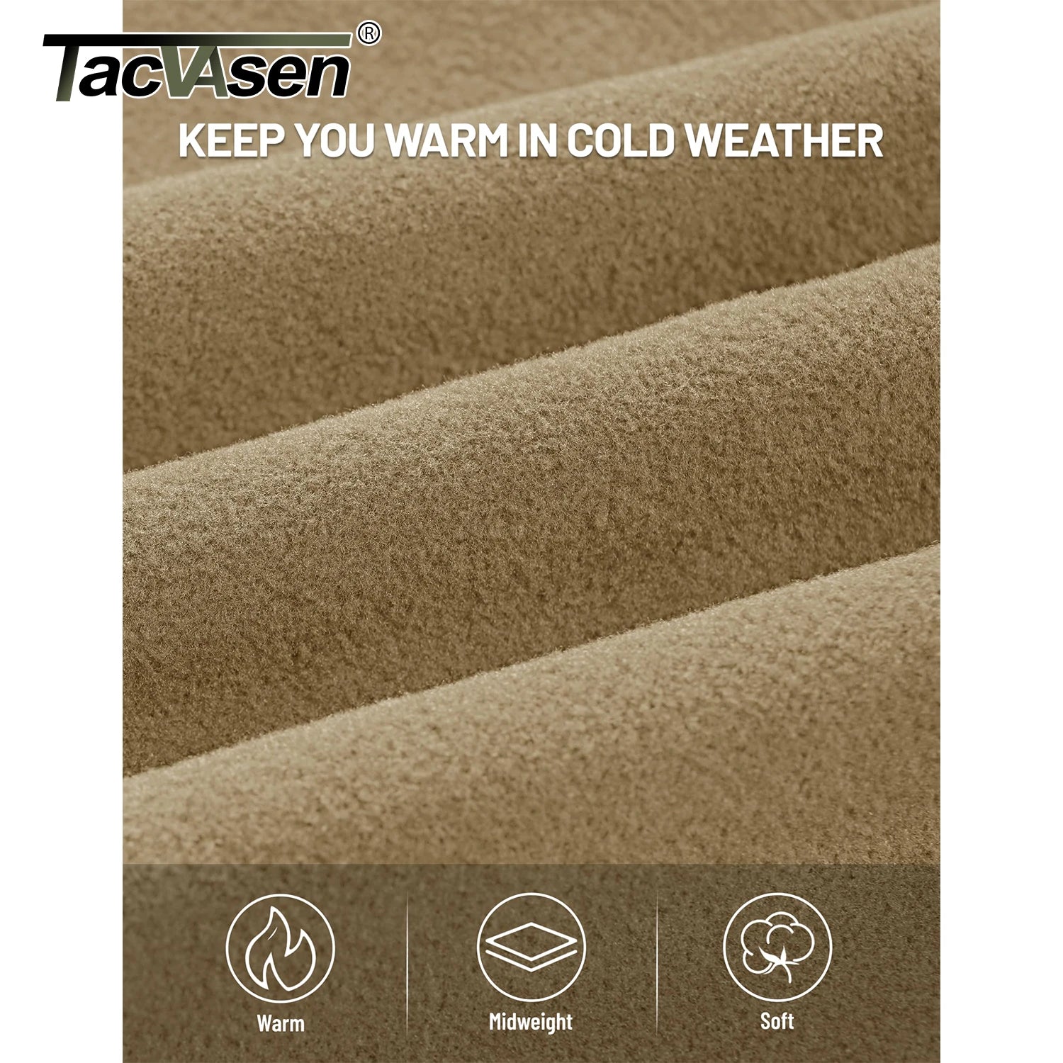 TACVASEN Sudadera de invierno de lana con cuello redondo para hombre, jersey informal cálido de peso medio de manga larga, sudadera deportiva con bolsillo, Tops básicos