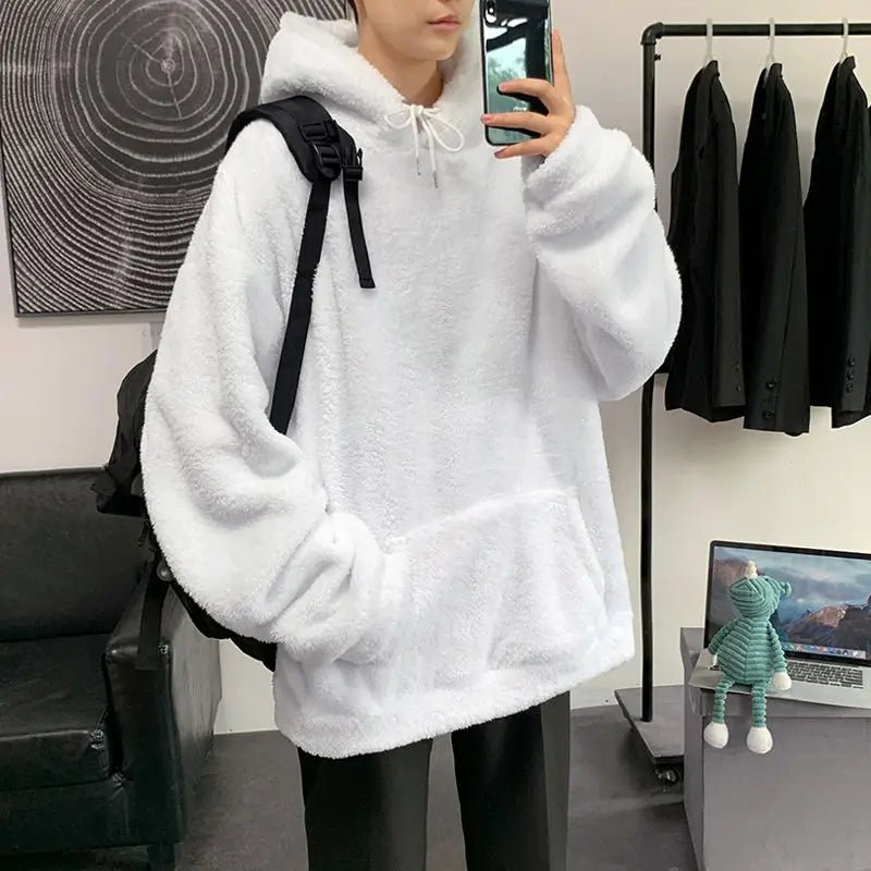 Nueva llegada de invierno 2025 para hombre, chaqueta cálida de lana de cordero, sudadera peluda gruesa, abrigo informal de moda de gran tamaño para uso diario - Edgartyh