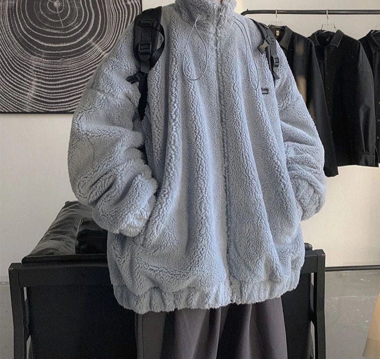 Nueva llegada de invierno 2025 para hombre, chaqueta cálida de lana de cordero, sudadera peluda gruesa, abrigo informal de moda de gran tamaño para uso diario - Edgartyh
