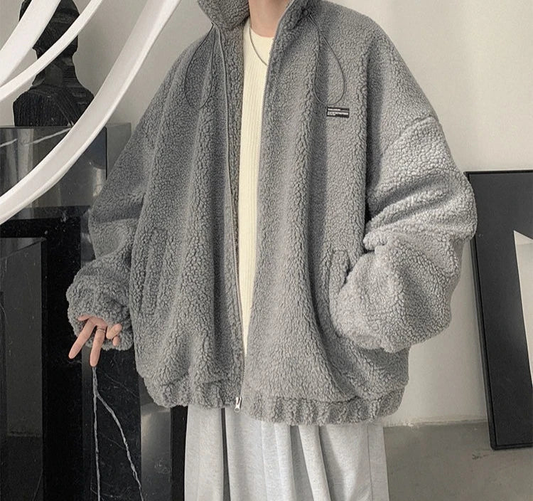 Nueva llegada de invierno 2025 para hombre, chaqueta cálida de lana de cordero, sudadera peluda gruesa, abrigo informal de moda de gran tamaño para uso diario - Edgartyh