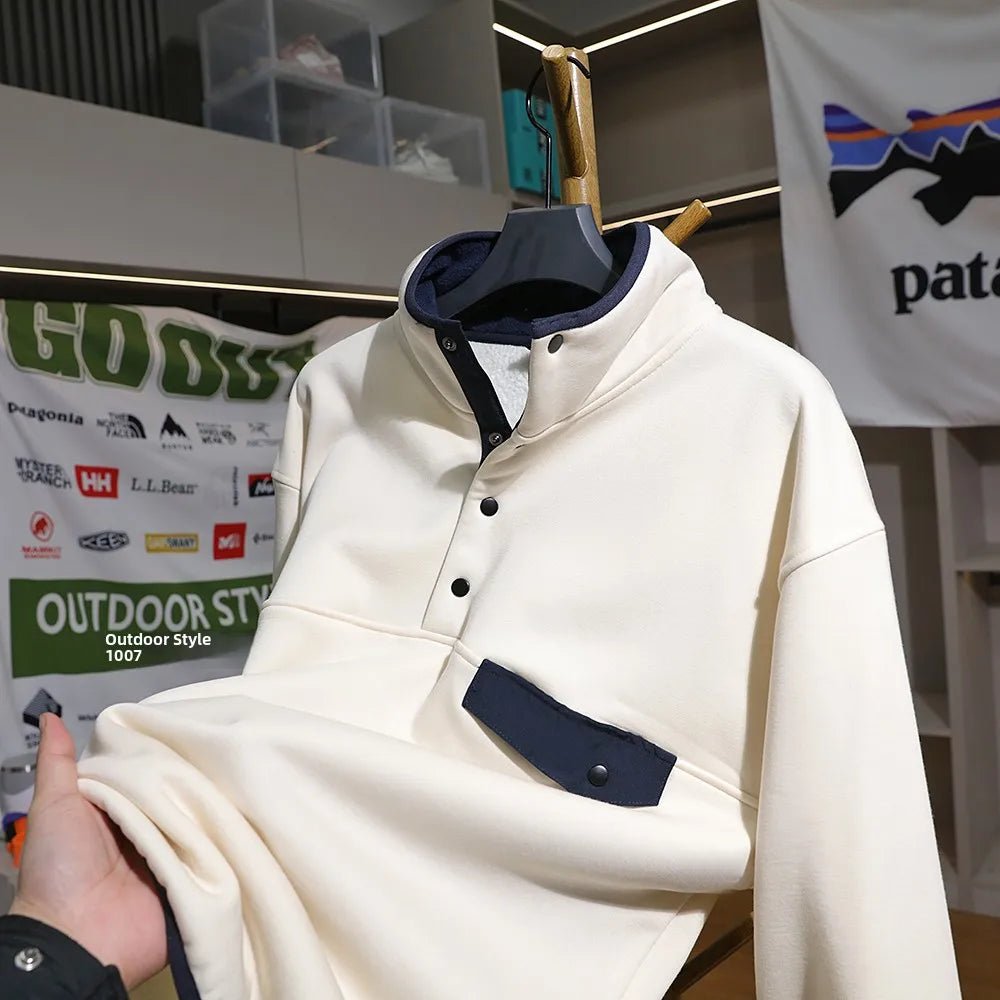 Sudadera con capucha de forro polar grueso, cálida y pesada, unisex, para otoño e invierno, estilo outdoor con cuello y medio... - Edgartyh