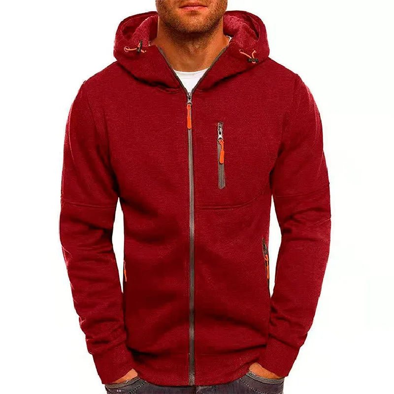 Sudaderas con capucha para hombre, sudaderas informales con cremallera sólida para primavera y otoño, chándal con capucha de manga larga, abrigo con capucha de M - 4XL para hombre - Edgartyh