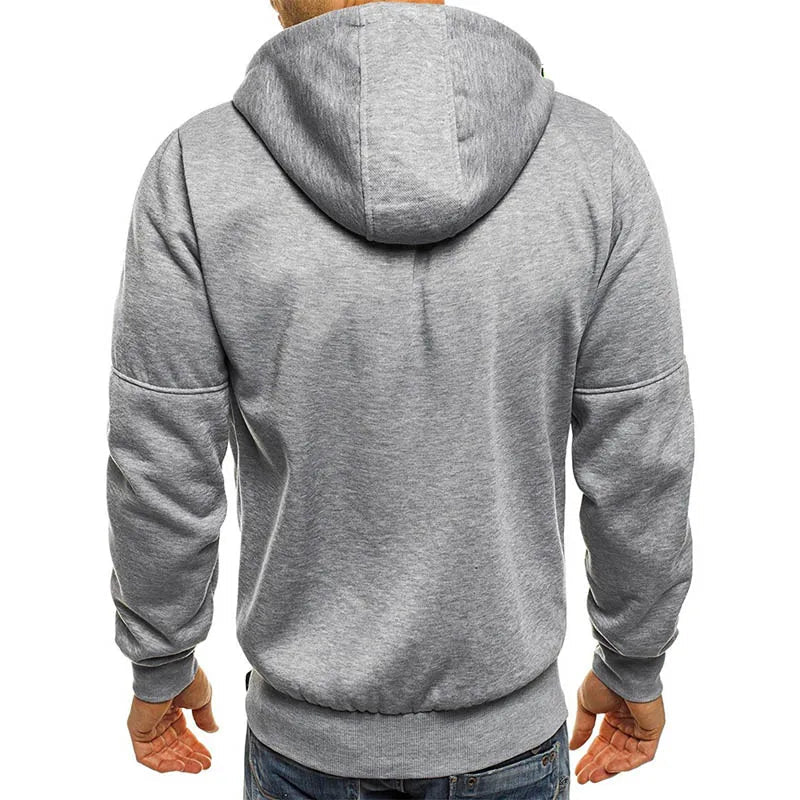 Sudaderas con capucha para hombre, sudaderas informales con cremallera sólida para primavera y otoño, chándal con capucha de manga larga, abrigo con capucha de M - 4XL para hombre - Edgartyh