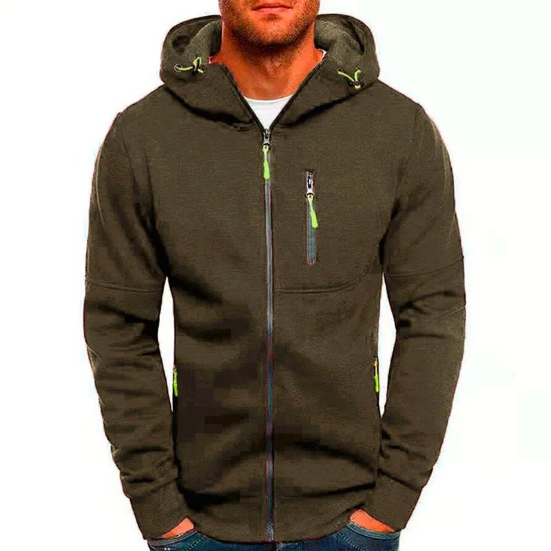 Sudaderas con capucha para hombre, sudaderas informales con cremallera sólida para primavera y otoño, chándal con capucha de manga larga, abrigo con capucha de M - 4XL para hombre - Edgartyh