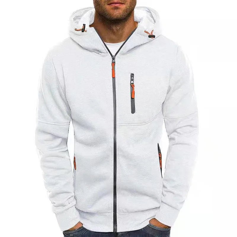 Sudaderas con capucha para hombre, sudaderas informales con cremallera sólida para primavera y otoño, chándal con capucha de manga larga, abrigo con capucha de M - 4XL para hombre - Edgartyh
