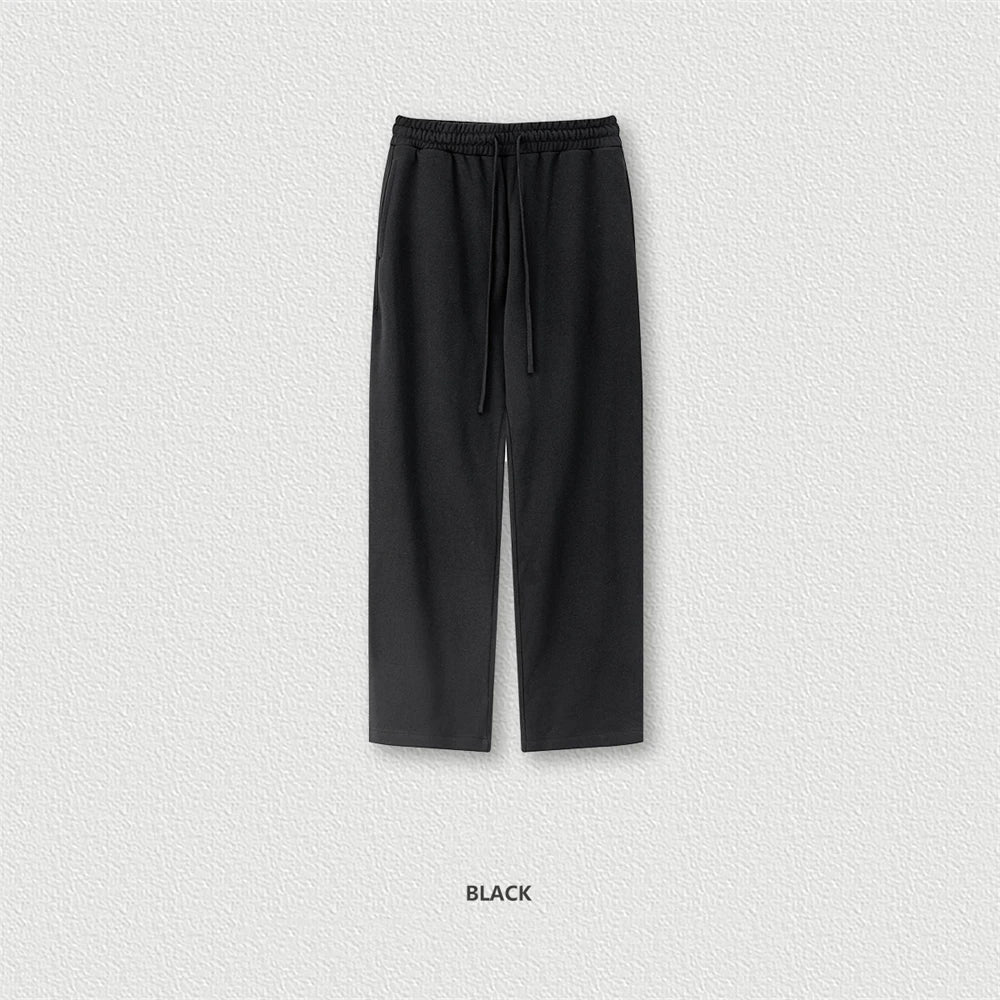 ZODF - Pantalones rectos sólidos para hombre, ropa de chándal holgada básica de rizo, 360gsm, HY0950, otoño - Edgartyh