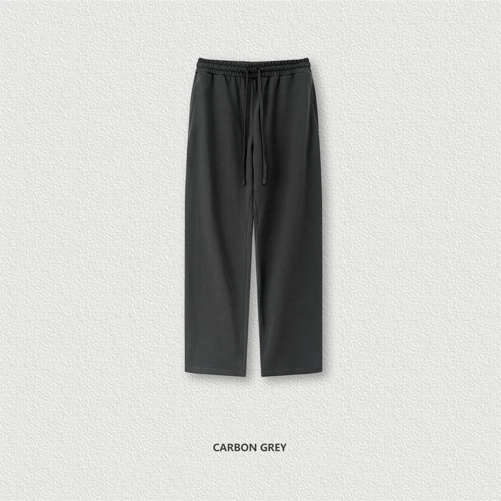 ZODF - Pantalones rectos sólidos para hombre, ropa de chándal holgada básica de rizo, 360gsm, HY0950, otoño - Edgartyh