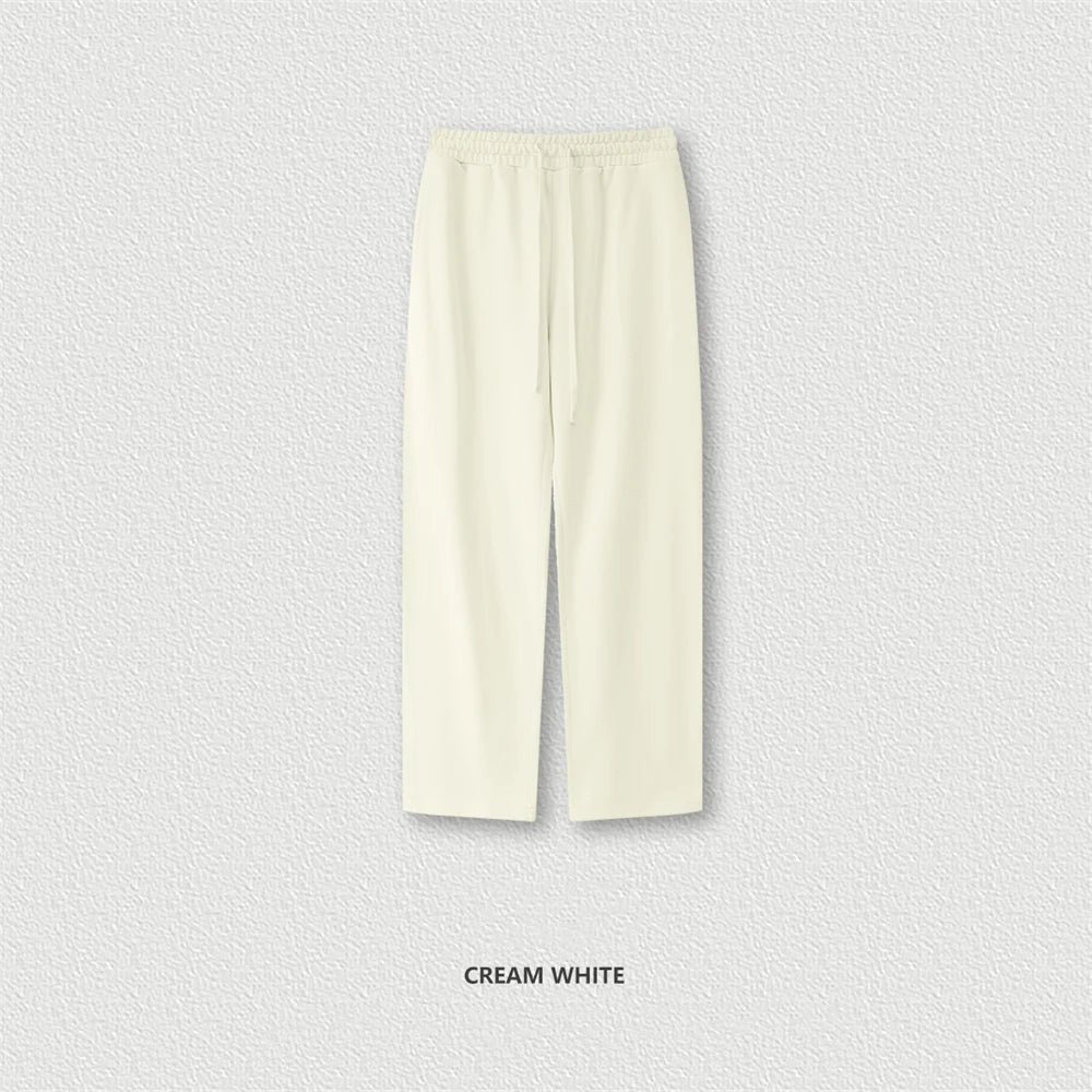 ZODF - Pantalones rectos sólidos para hombre, ropa de chándal holgada básica de rizo, 360gsm, HY0950, otoño - Edgartyh