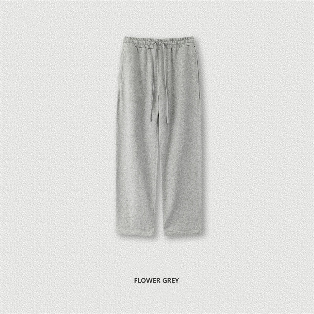 ZODF - Pantalones rectos sólidos para hombre, ropa de chándal holgada básica de rizo, 360gsm, HY0950, otoño - Edgartyh
