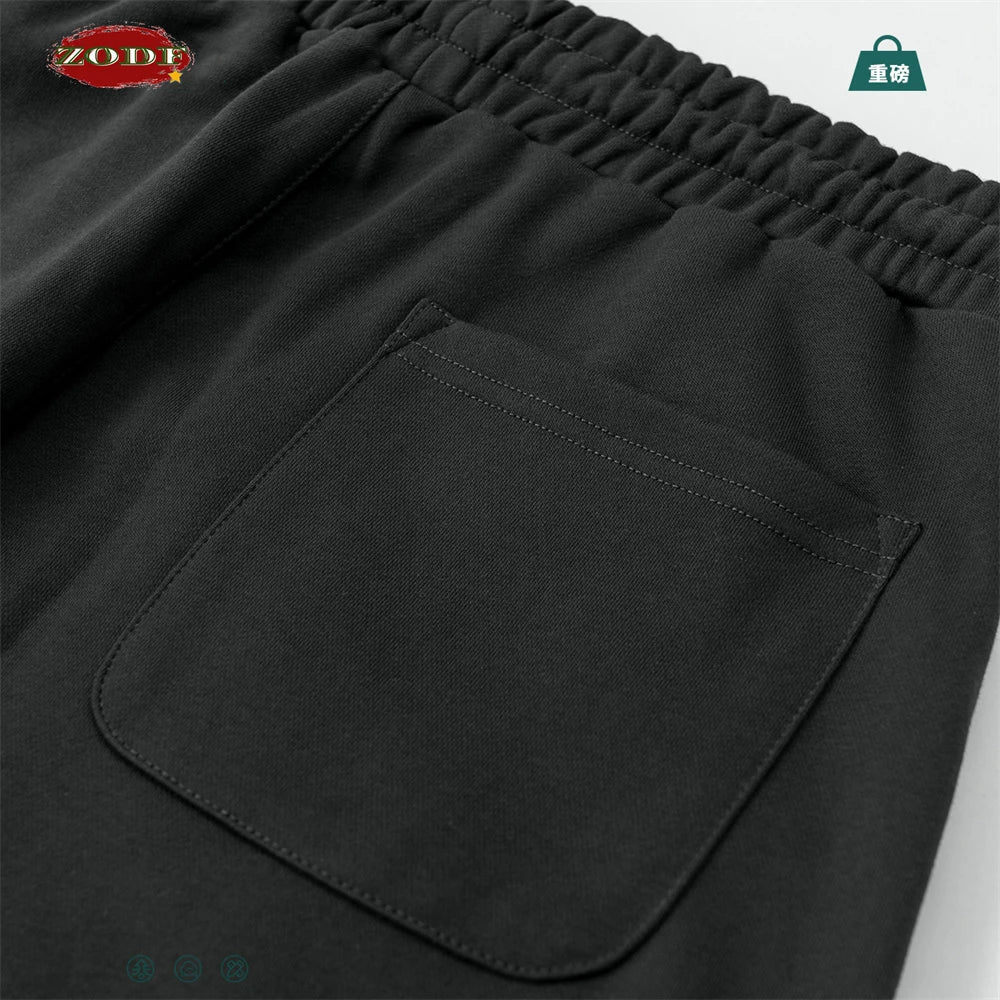 ZODF - Pantalones rectos sólidos para hombre, ropa de chándal holgada básica de rizo, 360gsm, HY0950, otoño - Edgartyh